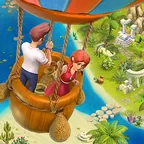 A Land of Legends ikonja: Jack és Sophia hőlégballonban a sziget fölött